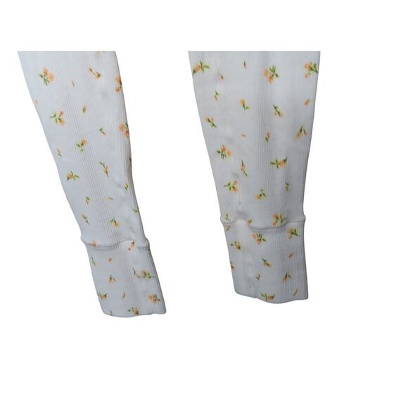 New Skims Cotton Rib Leggings XS Marigold Rosebud Print Floral Lounge Pants - Picture 3 of 12